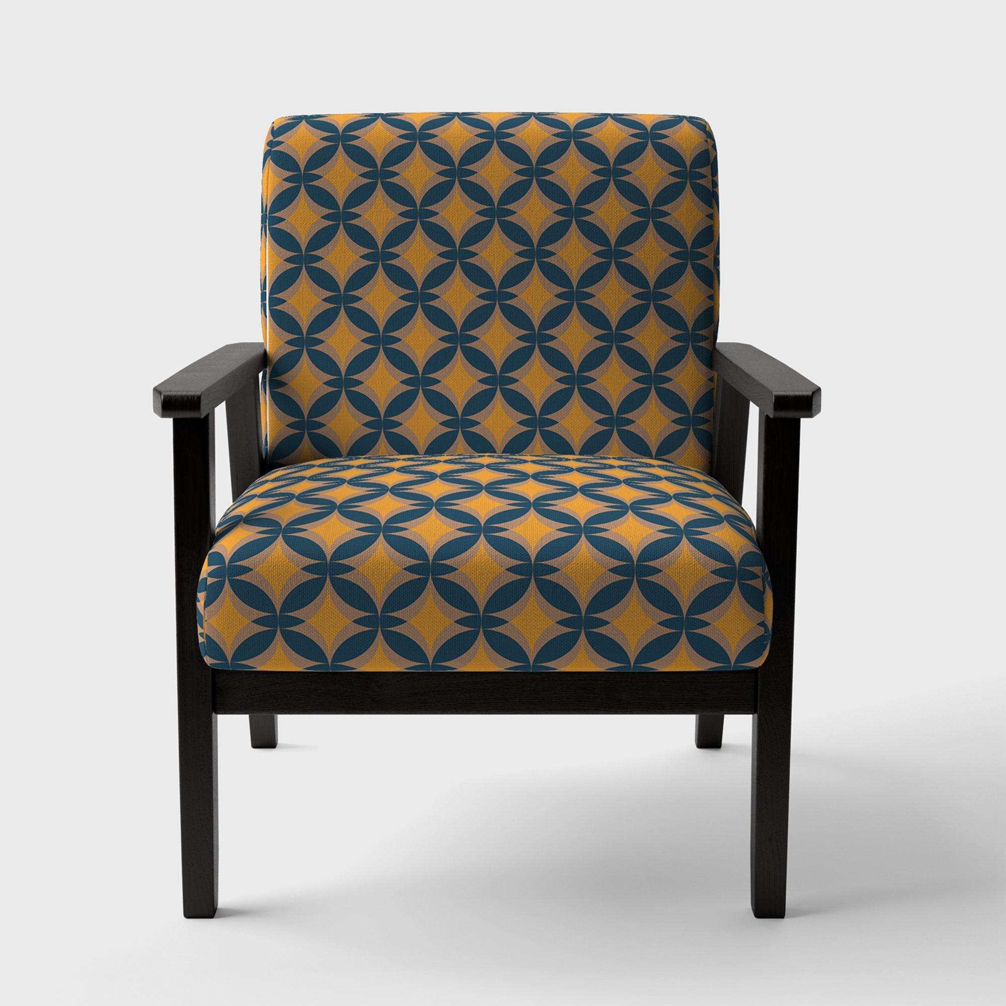 Abstract Retro Design III Mid-Century Accent Chair Arm Chair