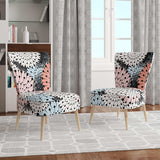 Retro Abstract Flower Design I Mid-Century Accent Chair