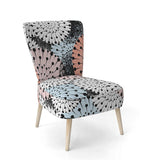 Retro Abstract Flower Design I Mid-Century Accent Chair