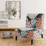 Retro Abstract Flower Design I Mid-Century Accent Chair