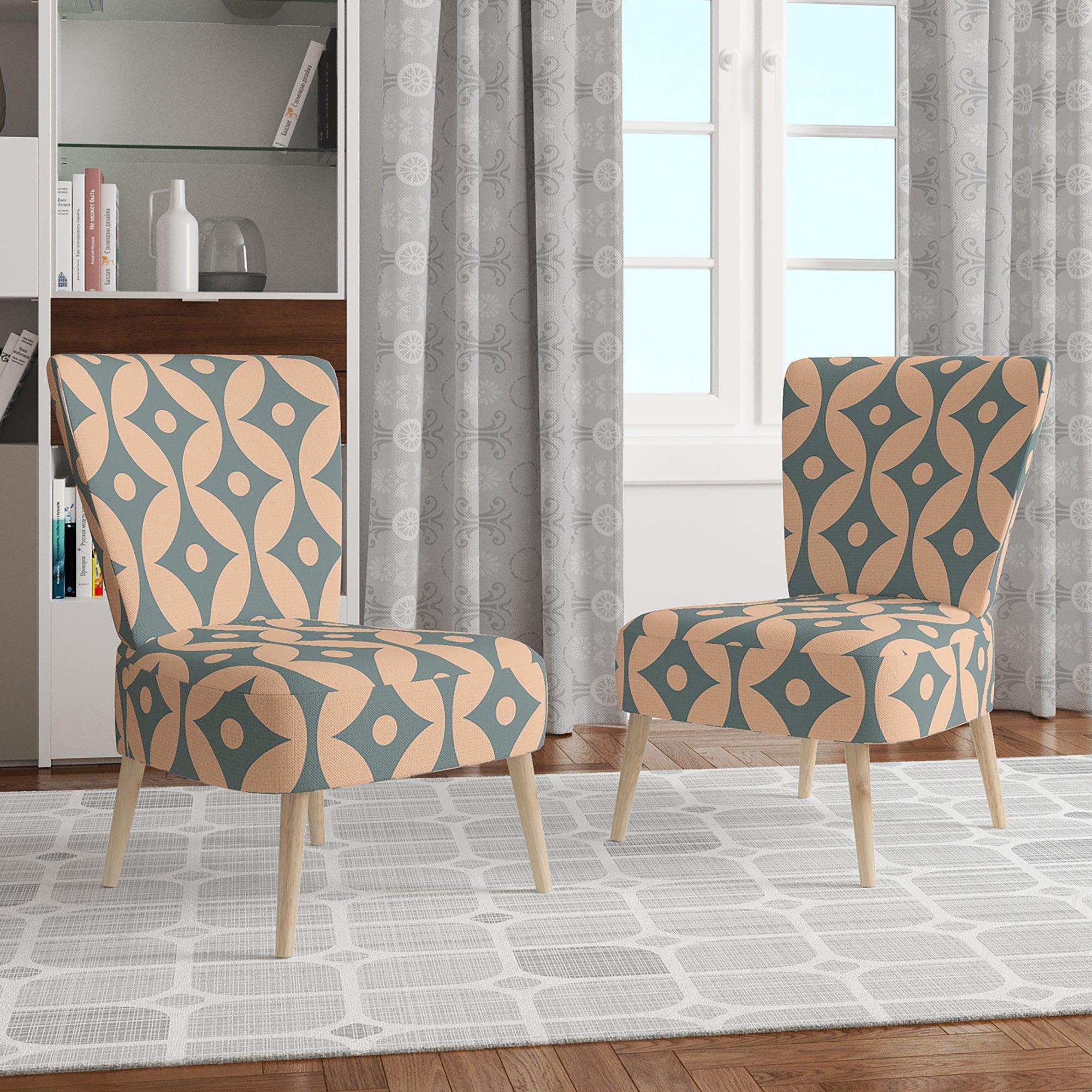 Retro Pattern Abstract Design IV Mid-Century Accent Chair