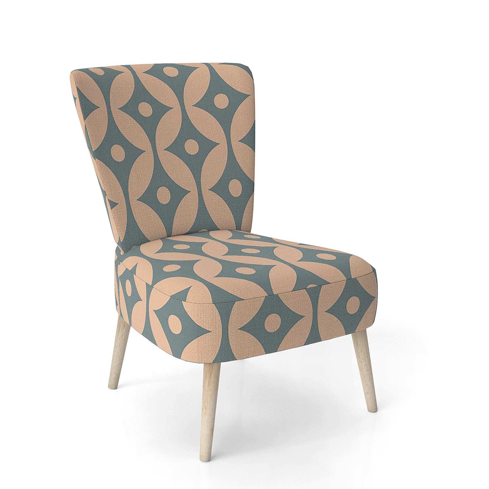Retro Pattern Abstract Design IV Mid-Century Accent Chair