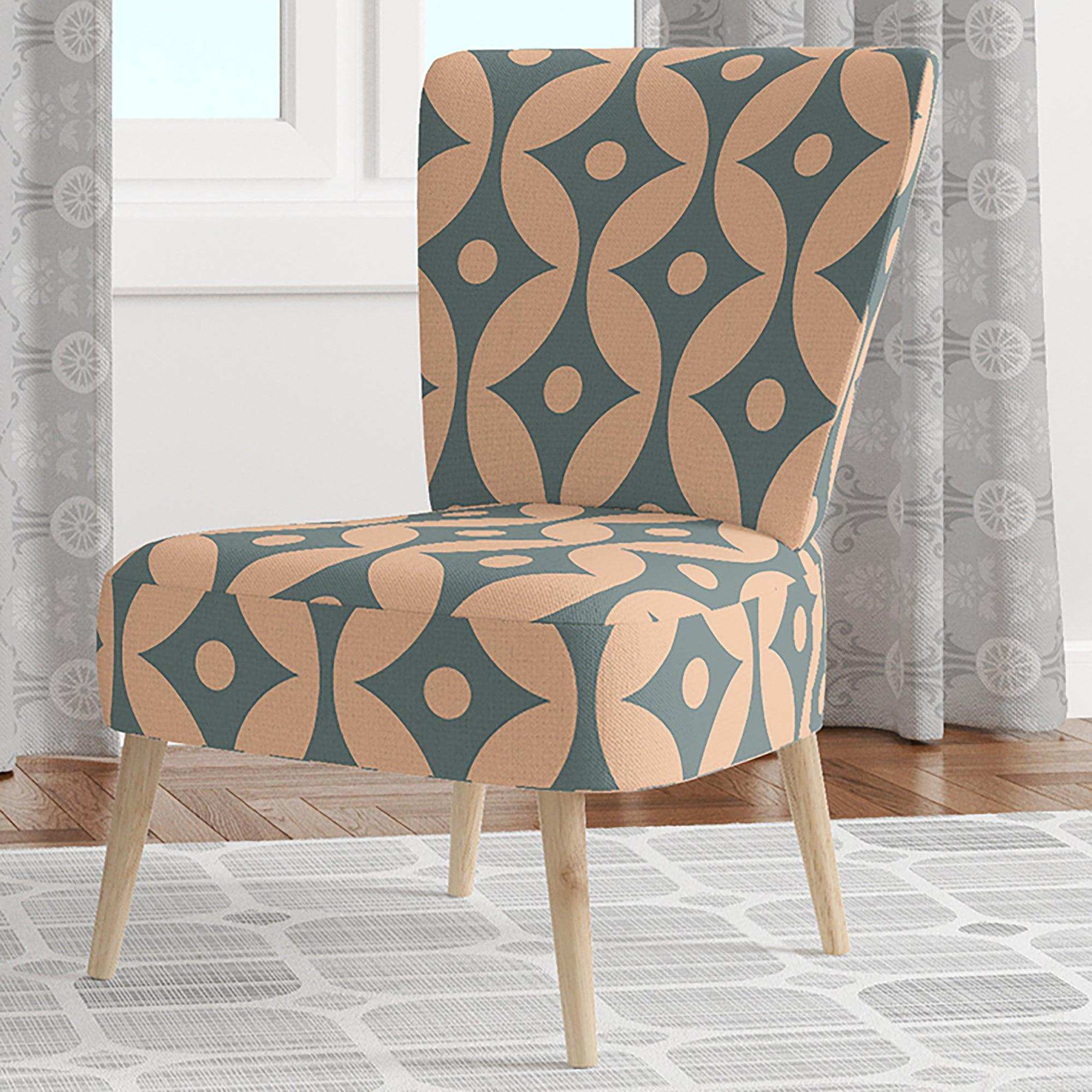Retro Pattern Abstract Design IV Mid-Century Accent Chair