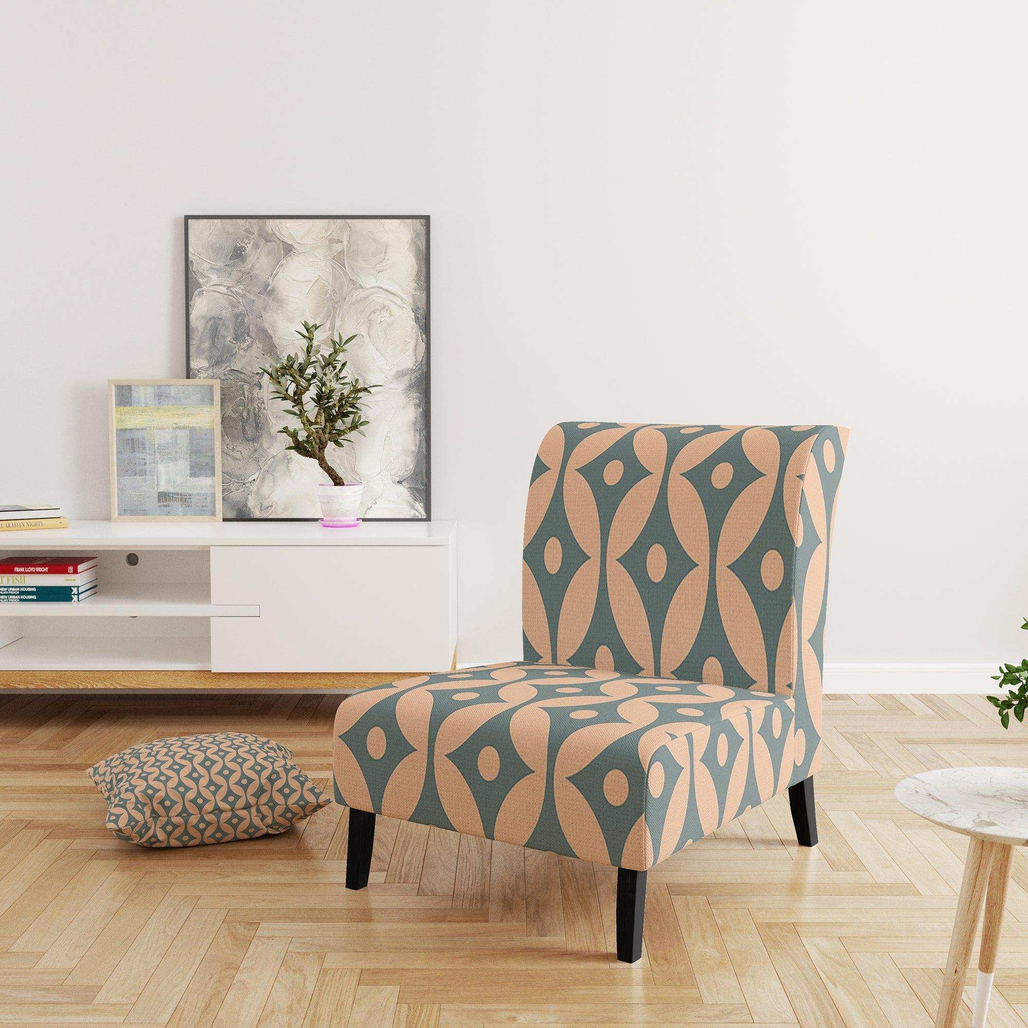 Retro Pattern Abstract Design IV Mid-Century Accent Chair