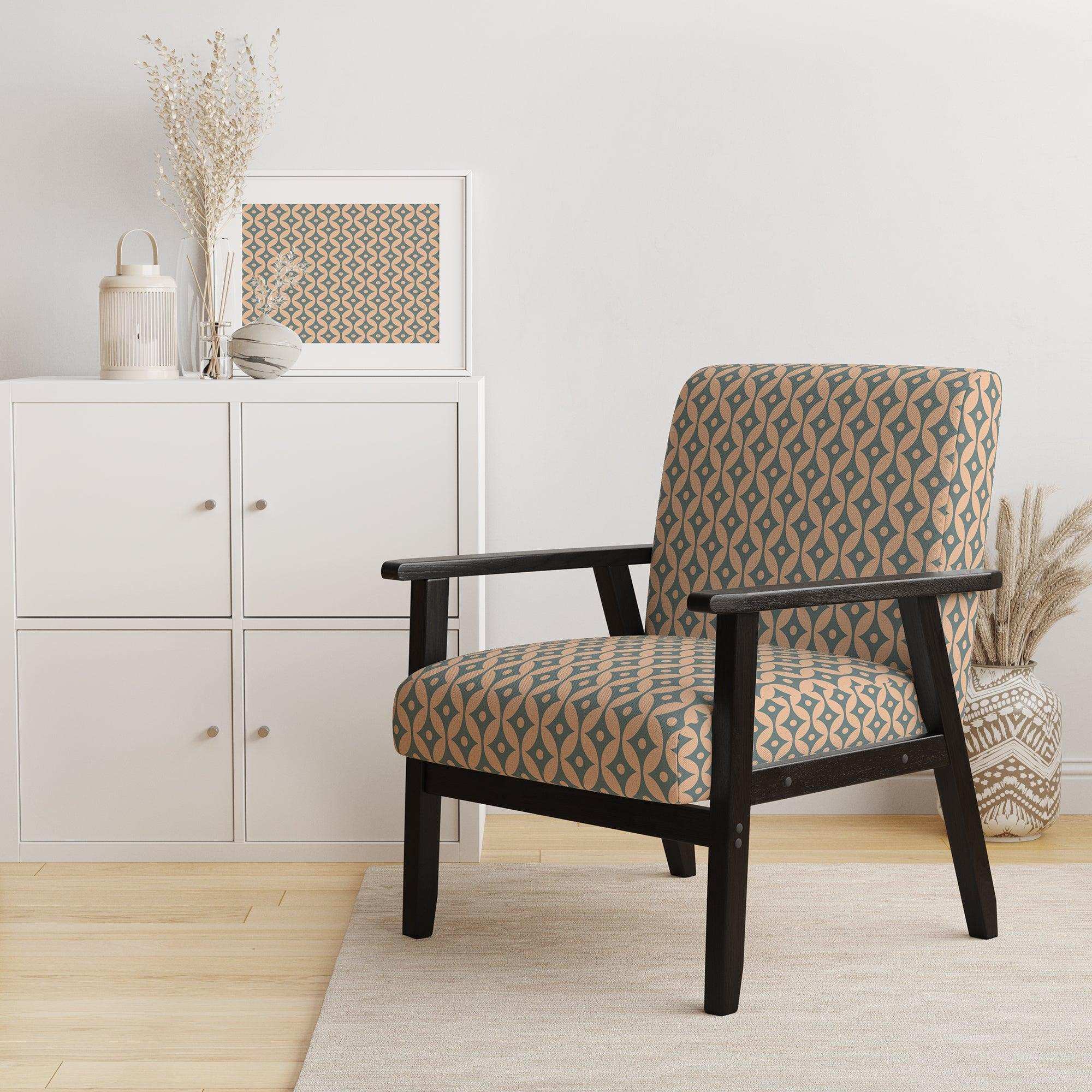 Retro Pattern Abstract Design IV Mid-Century Accent Chair