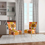 Abstract Retro Geometric Pattern VI Mid-Century Accent Chair Side Chair