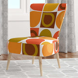 Abstract Retro Geometric Pattern VI Mid-Century Accent Chair Side Chair