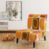 Abstract Retro Geometric Pattern VI Mid-Century Accent Chair Slipper Chair