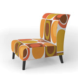 Abstract Retro Geometric Pattern VI Mid-Century Accent Chair Slipper Chair