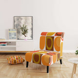 Abstract Retro Geometric Pattern VI Mid-Century Accent Chair Slipper Chair