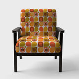 Abstract Retro Geometric Pattern VI Mid-Century Accent Chair Arm Chair