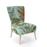 Tropical Foliage II Mid-Century Accent Chair
