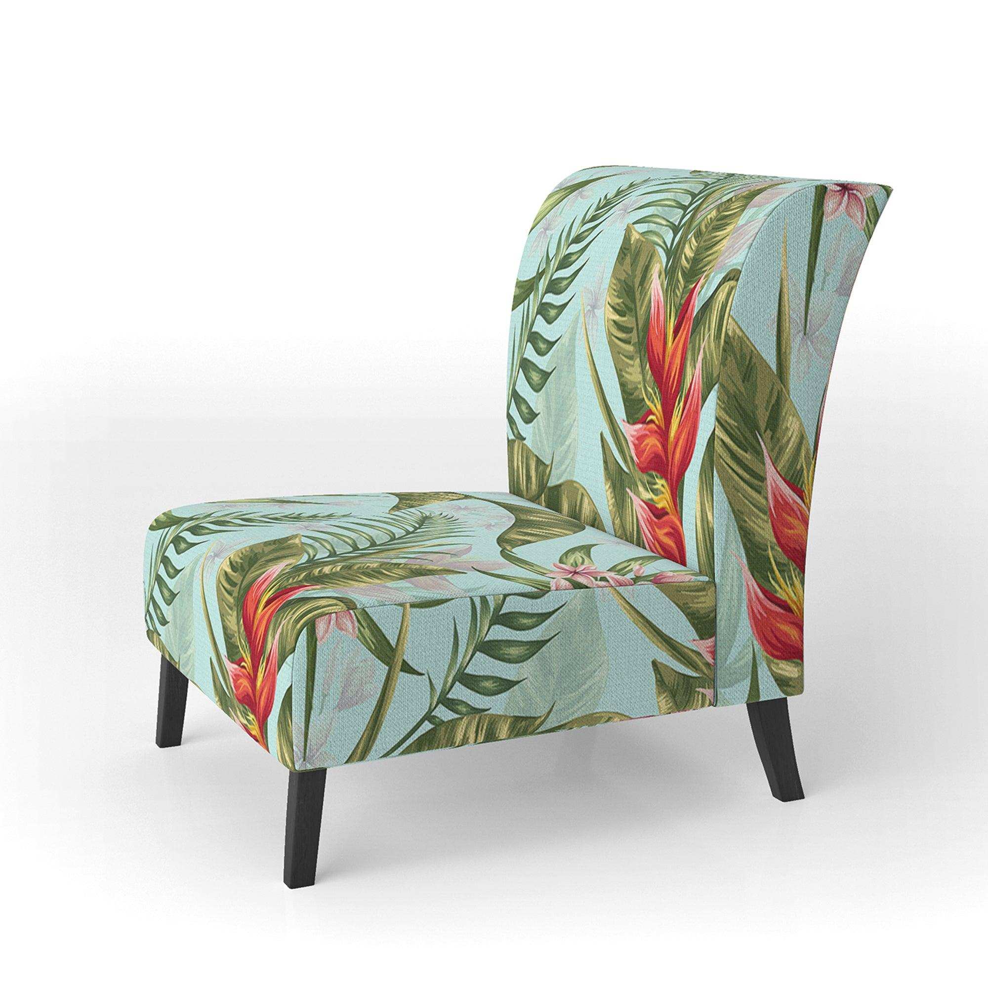 Tropical Foliage II Mid-Century Accent Chair