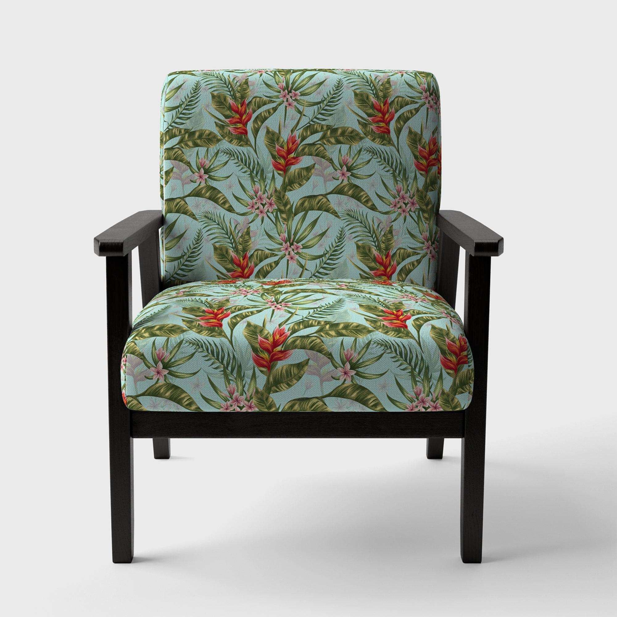 Tropical Foliage II Mid-Century Accent Chair