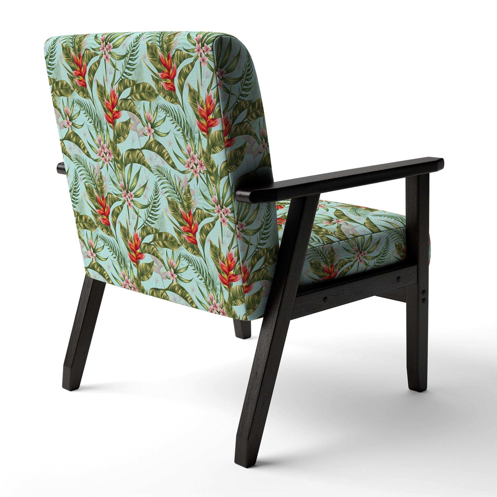 Tropical Foliage II Mid-Century Accent Chair