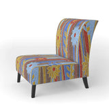 Floral Retro Pattern III Mid-Century Accent Chair