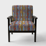 Floral Retro Pattern III Mid-Century Accent Chair