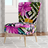 Tropical Foliage And Geometrics Mid-Century Accent Chair