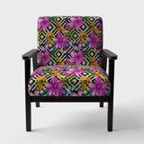 Tropical Foliage And Geometrics Mid-Century Accent Chair