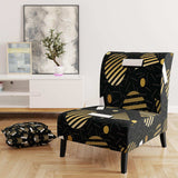 Gold Retro Circular Pattern Mid-Century Accent Chair