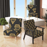 Vintage Golden Diamonds Mid-Century Accent Chair