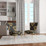 Vintage Golden Diamonds Mid-Century Accent Chair