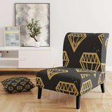 Vintage Golden Diamonds Mid-Century Accent Chair