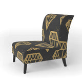 Vintage Golden Diamonds Mid-Century Accent Chair
