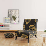 Vintage Golden Diamonds Mid-Century Accent Chair