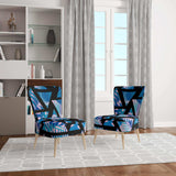 Retro Floral Pattern XIV Mid-Century Accent Chair