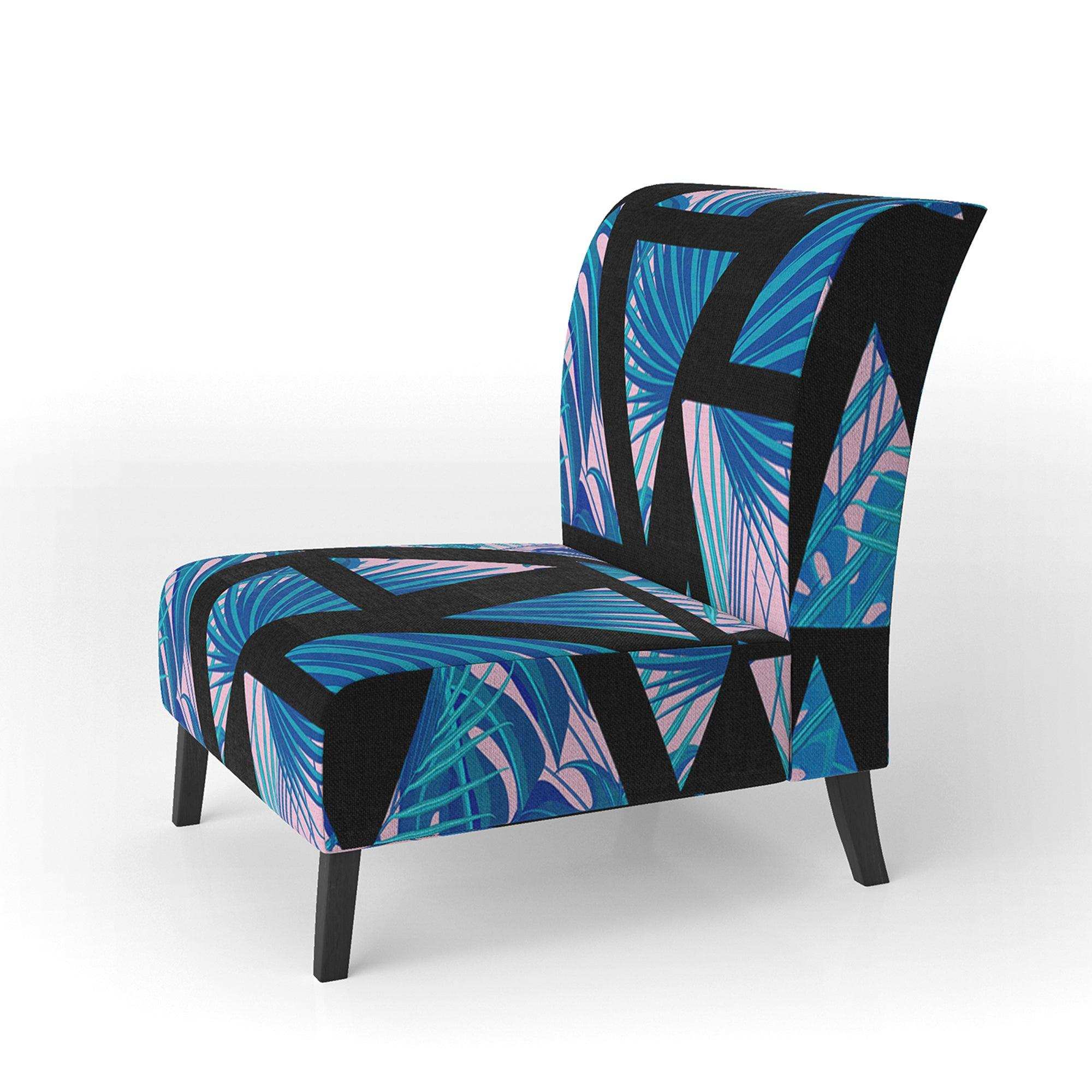 Retro Floral Pattern XIV Mid-Century Accent Chair