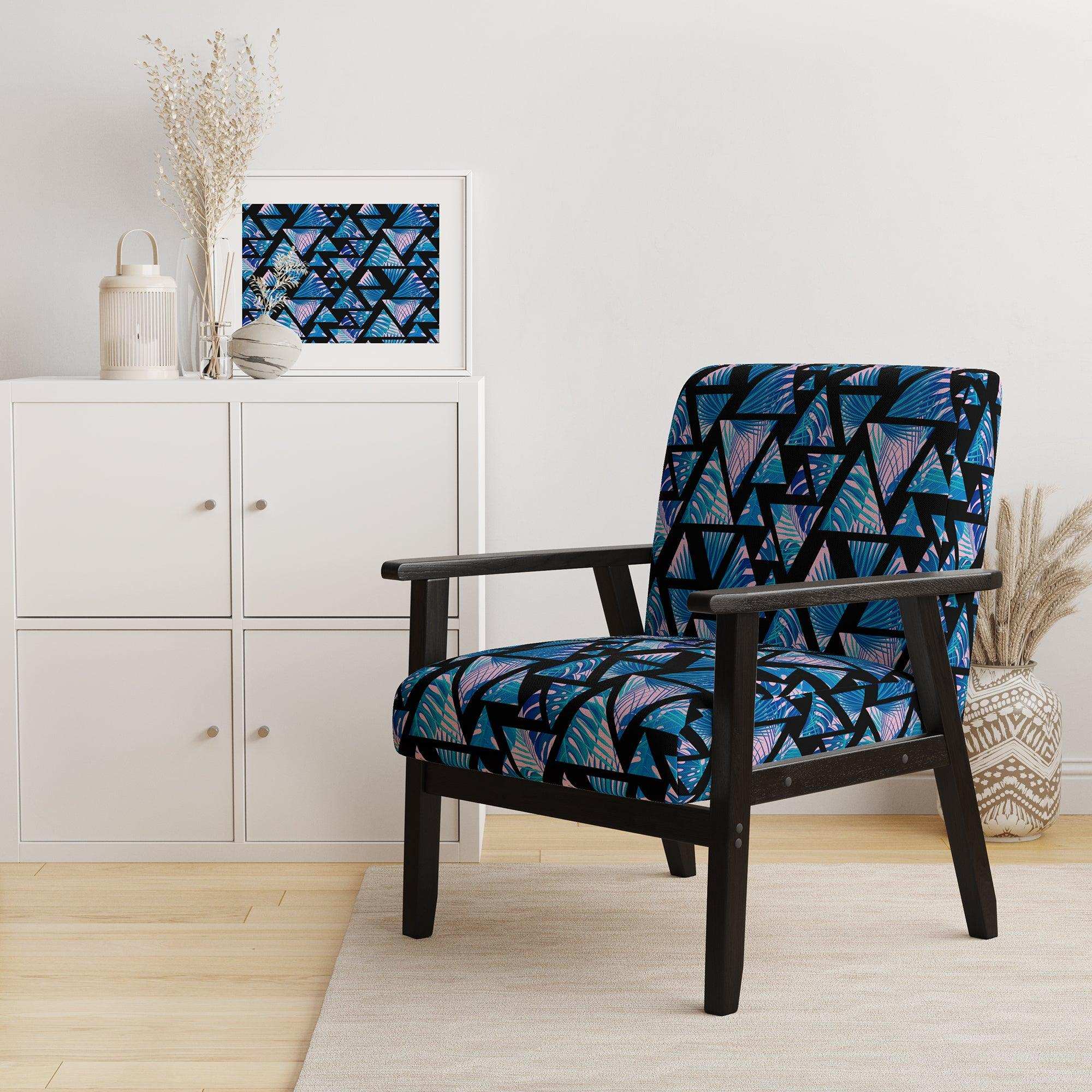 Retro Floral Pattern XIV Mid-Century Accent Chair