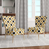 Golden Polka Dot Mid-Century Accent Chair