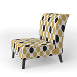 Golden Polka Dot Mid-Century Accent Chair