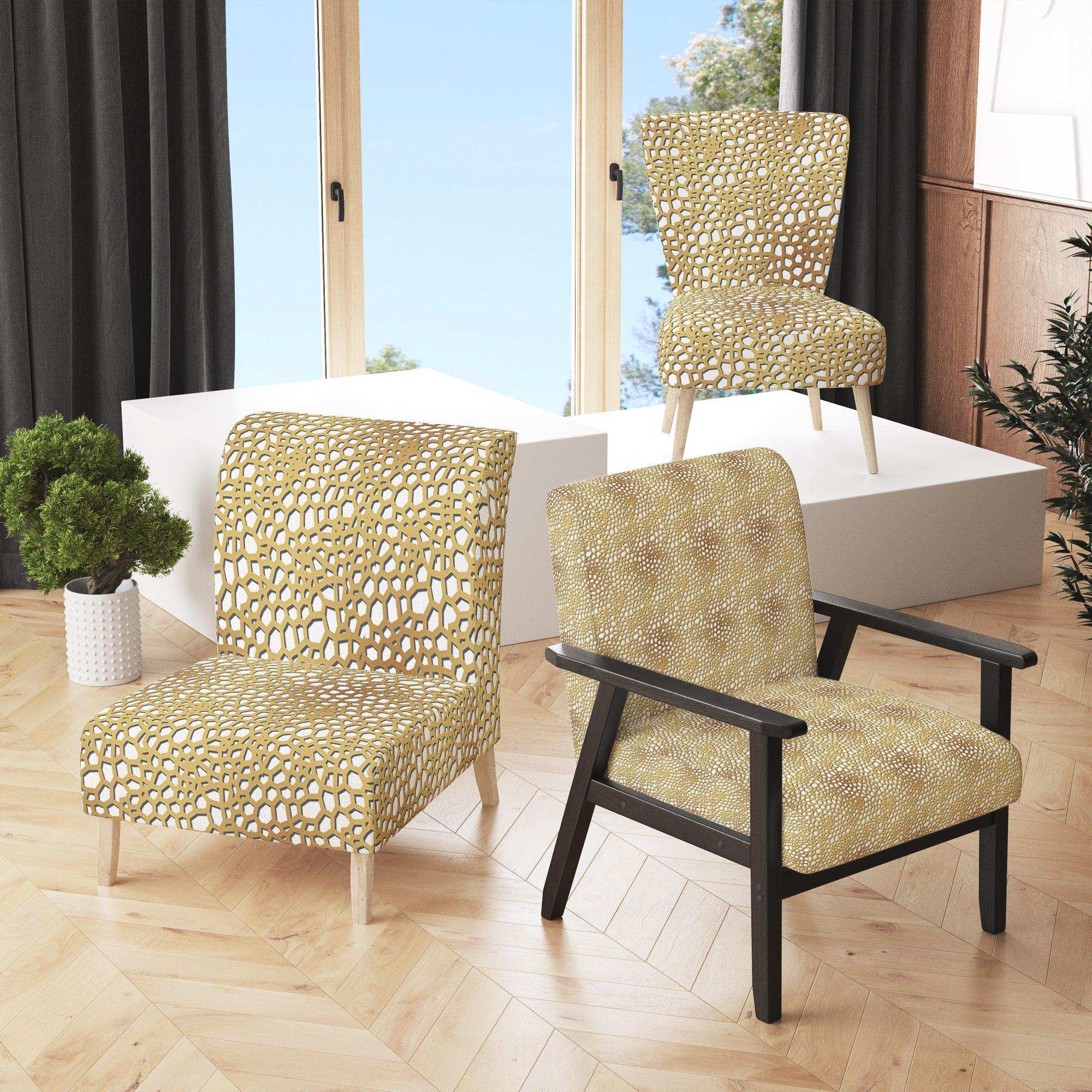 Golden Maze Mid-Century Accent Chair