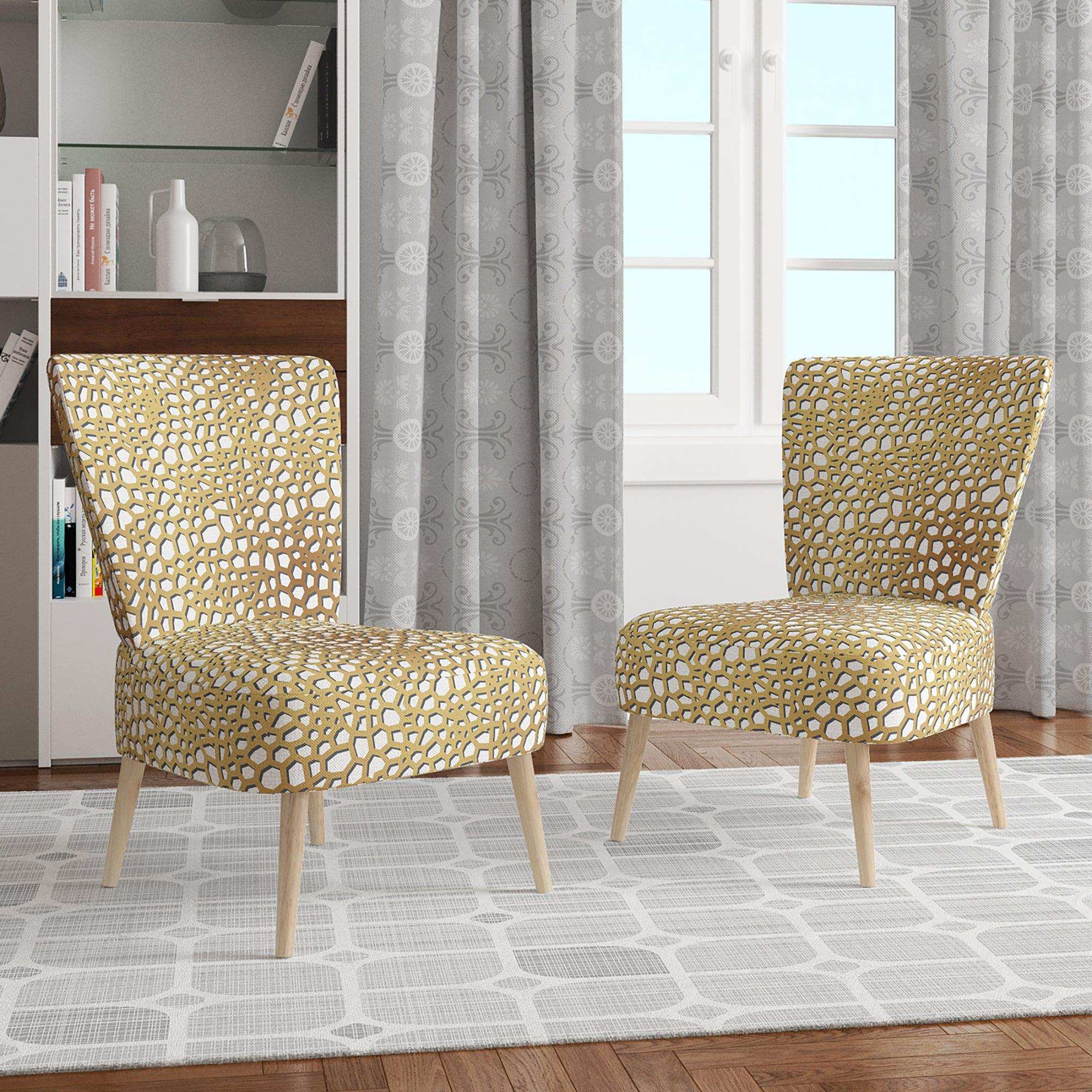 Golden Maze Mid-Century Accent Chair