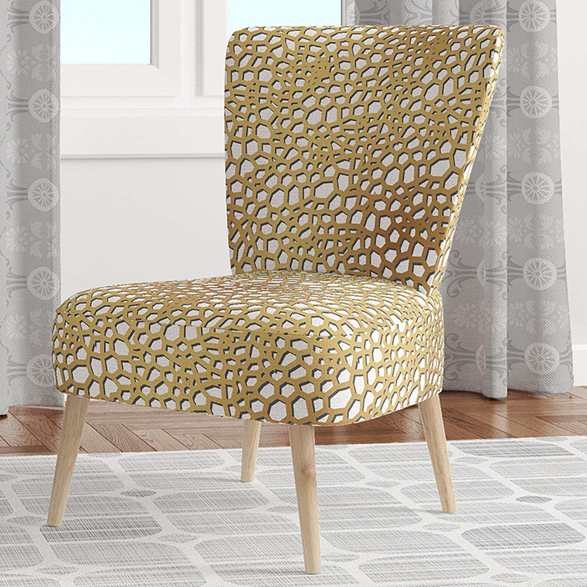Golden Maze Mid-Century Accent Chair