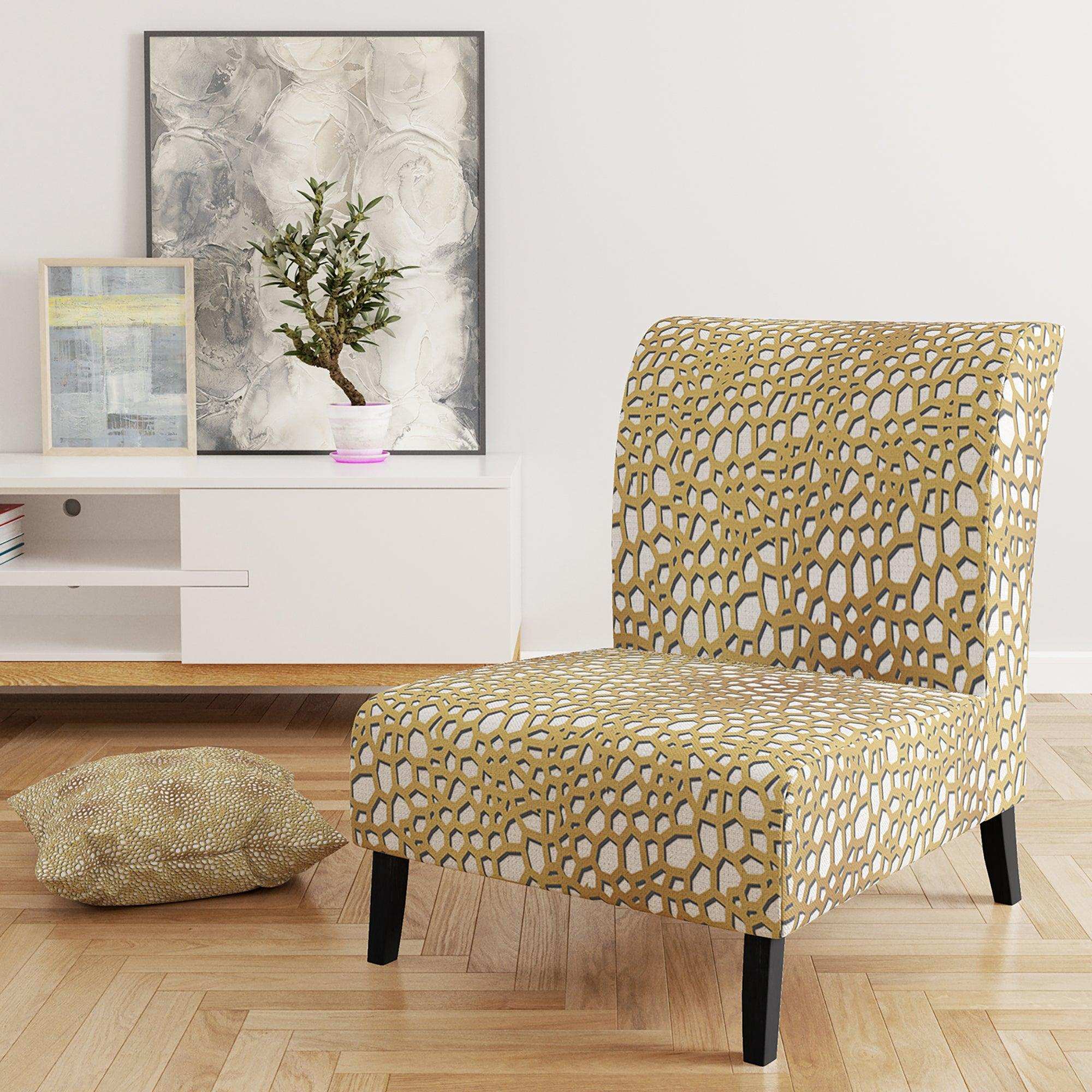 Golden Maze Mid-Century Accent Chair