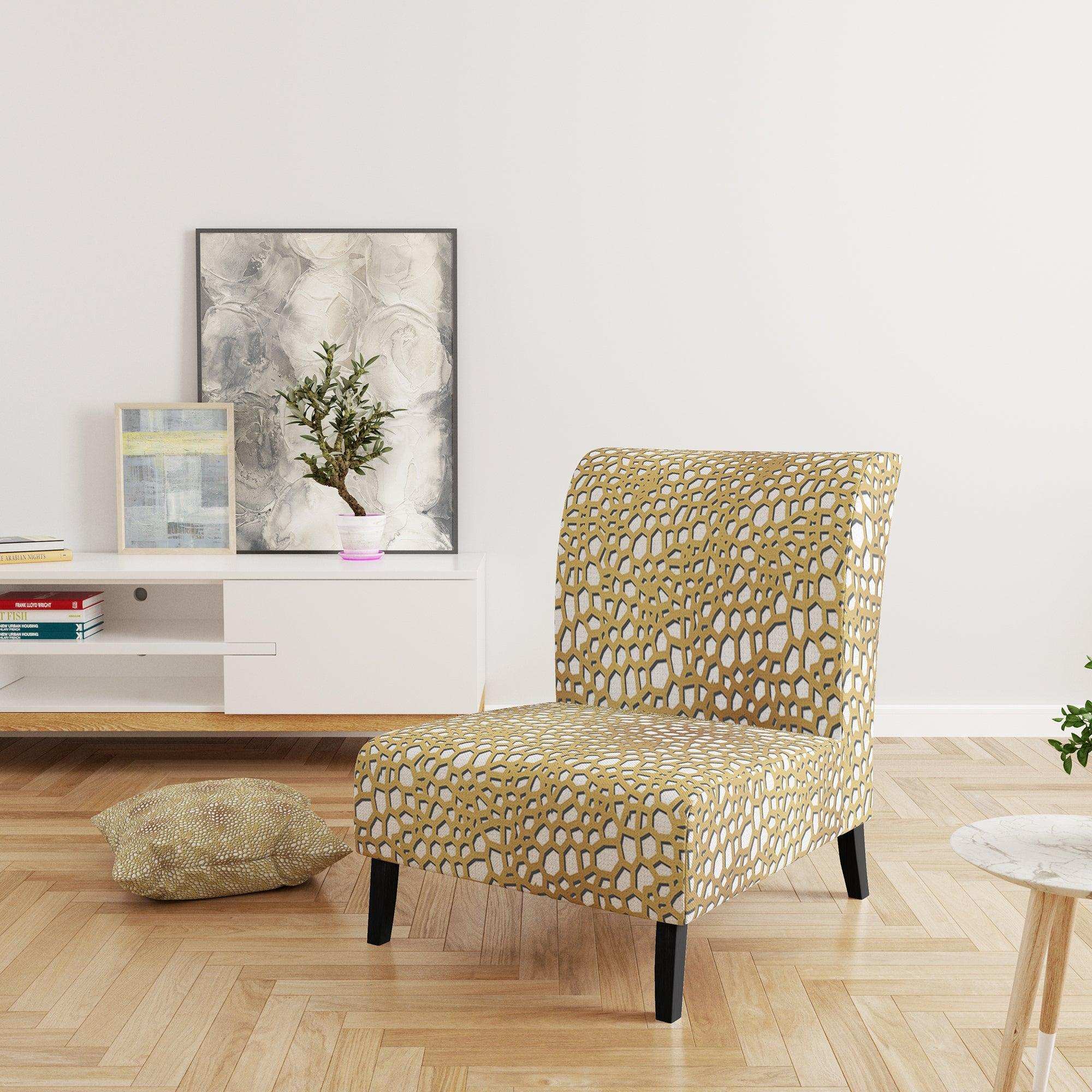 Golden Maze Mid-Century Accent Chair