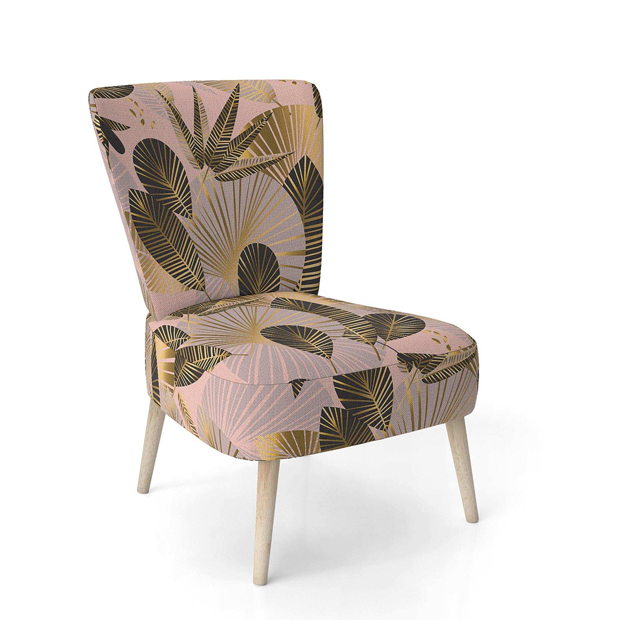 Golden Foliage III Mid-Century Accent Chair
