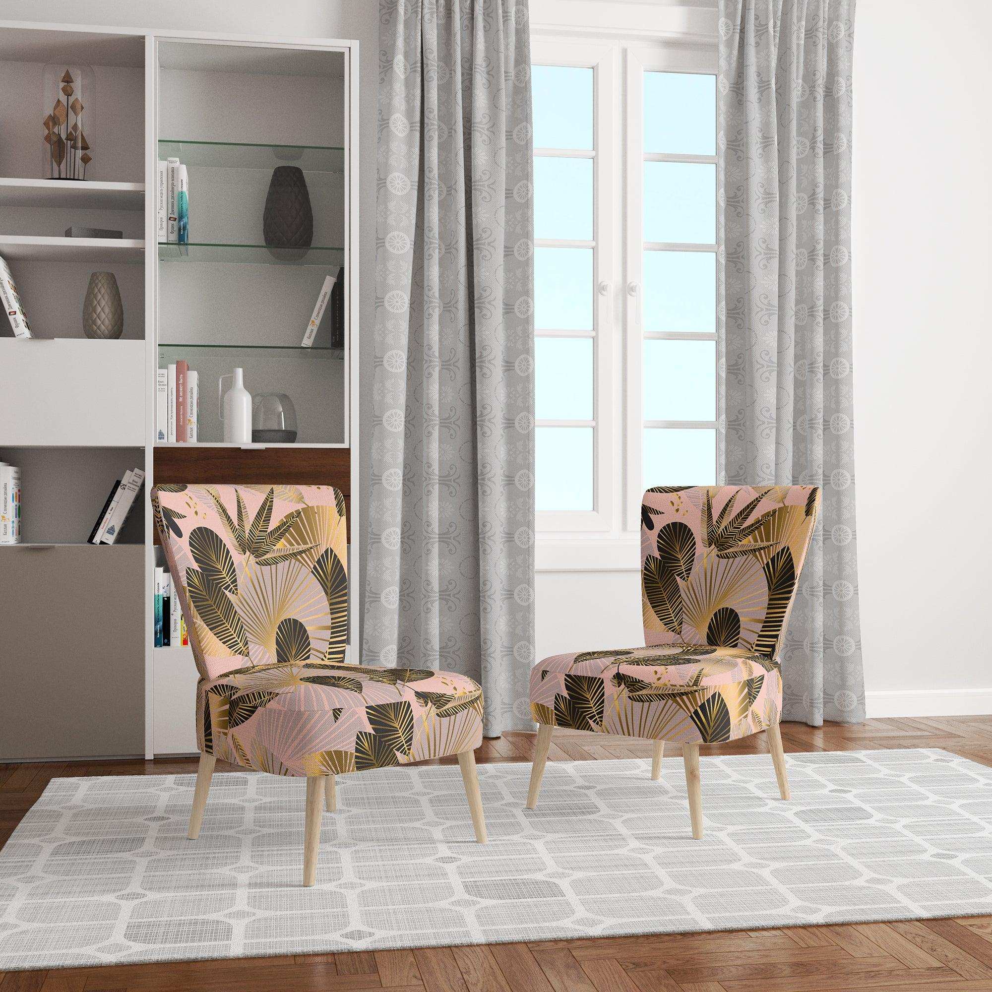 Golden Foliage III Mid-Century Accent Chair
