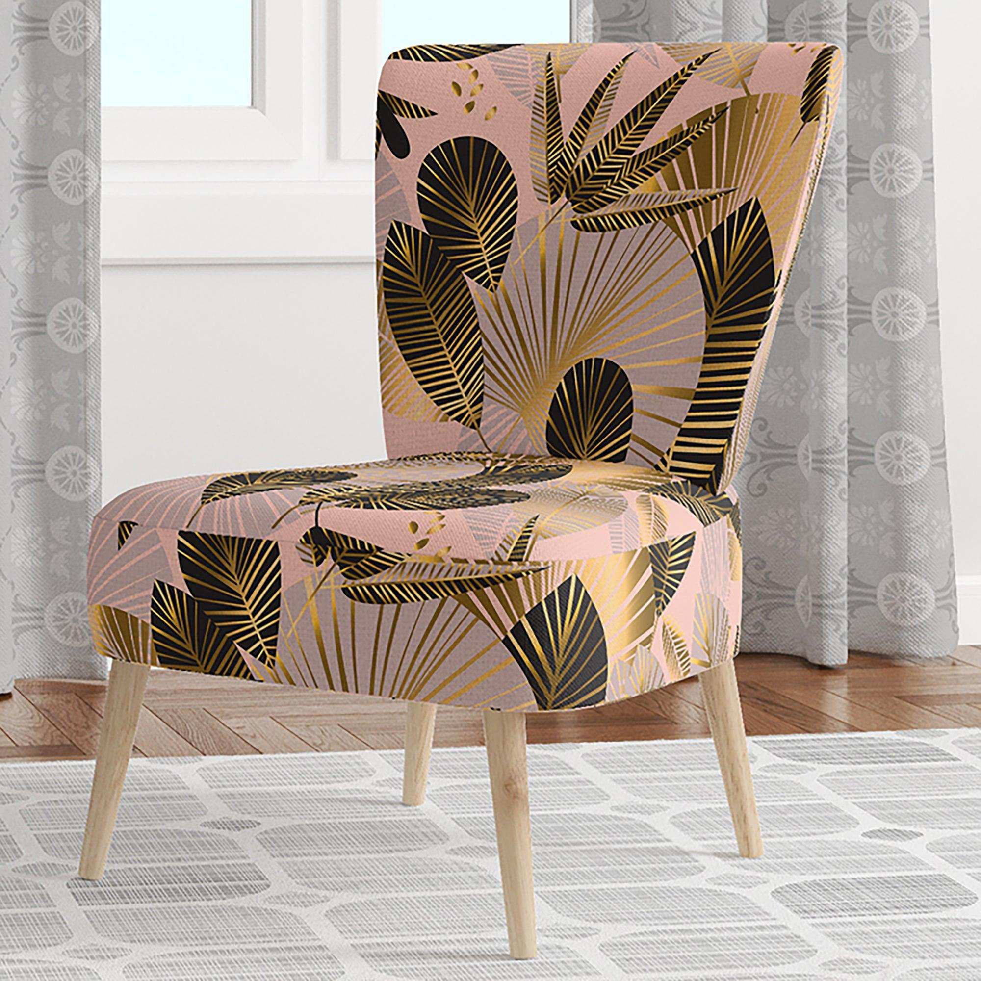 Golden Foliage III Mid-Century Accent Chair