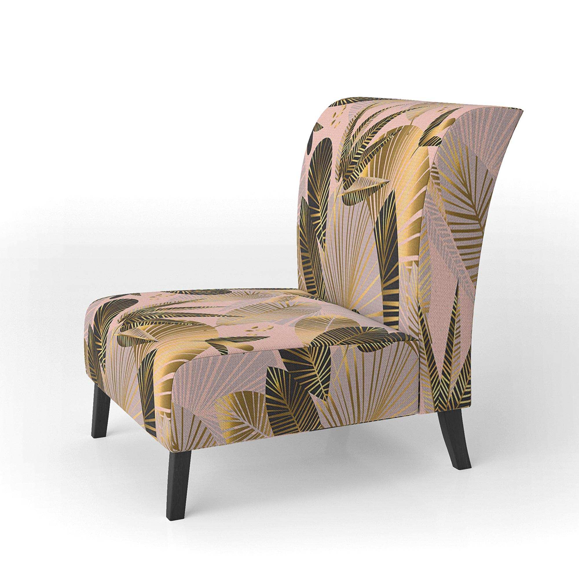 Golden Foliage III Mid-Century Accent Chair