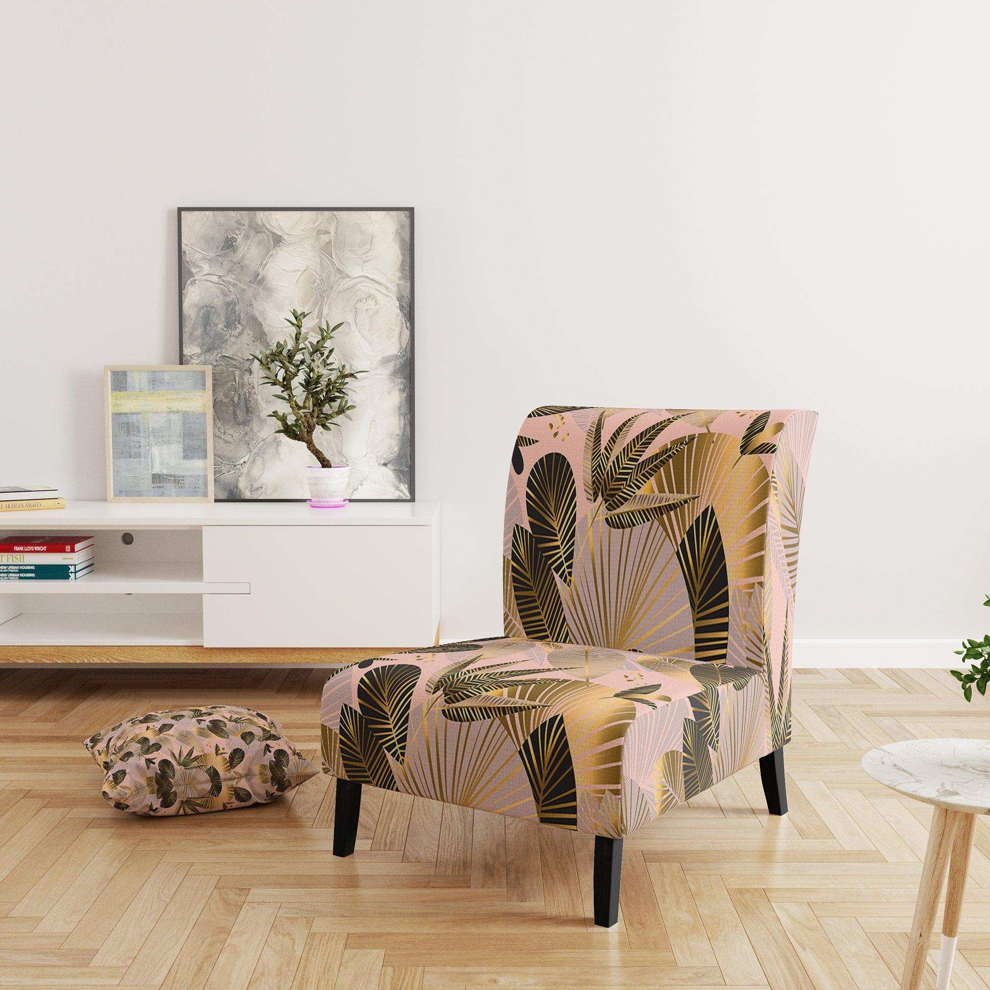 Golden Foliage III Mid-Century Accent Chair
