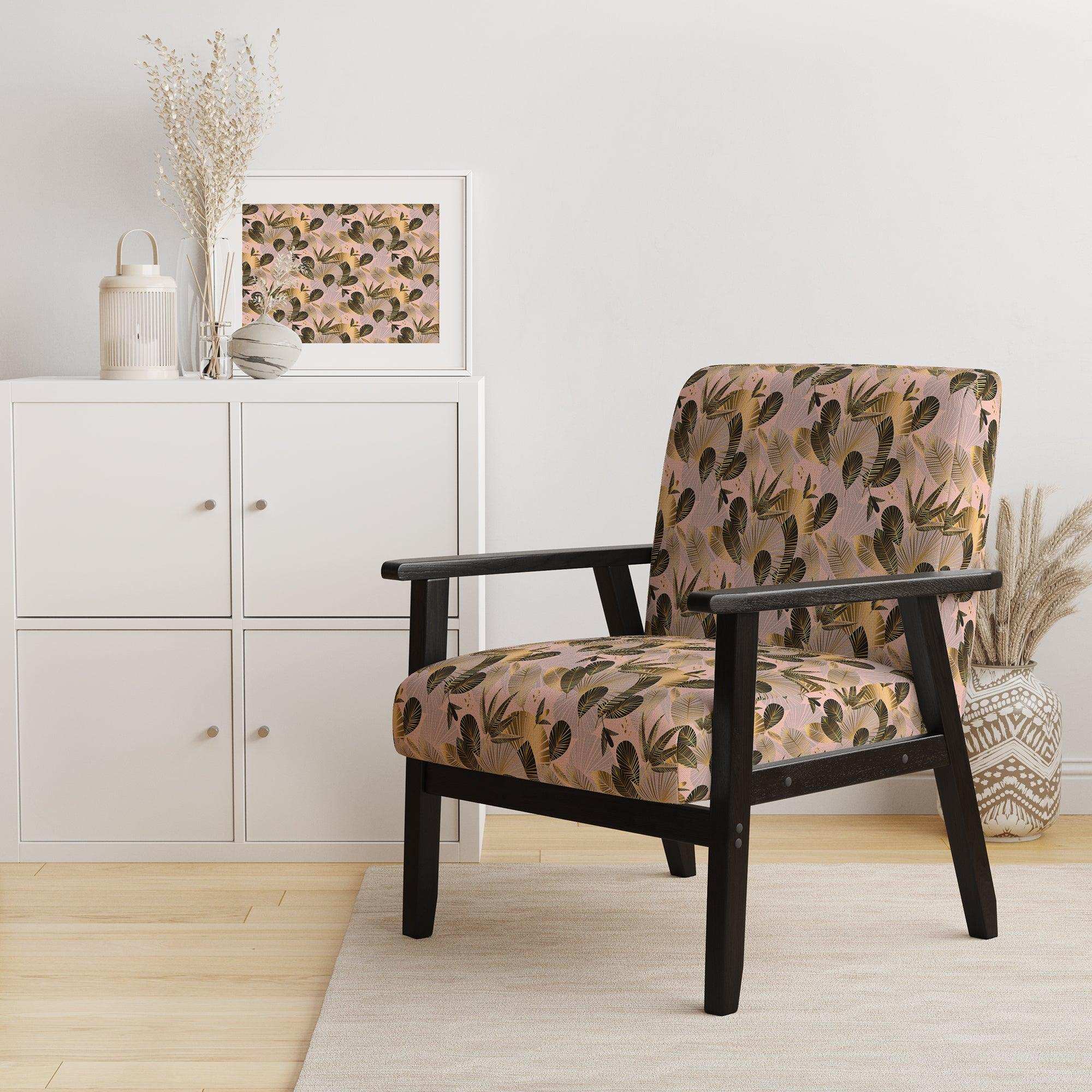 Golden Foliage III Mid-Century Accent Chair