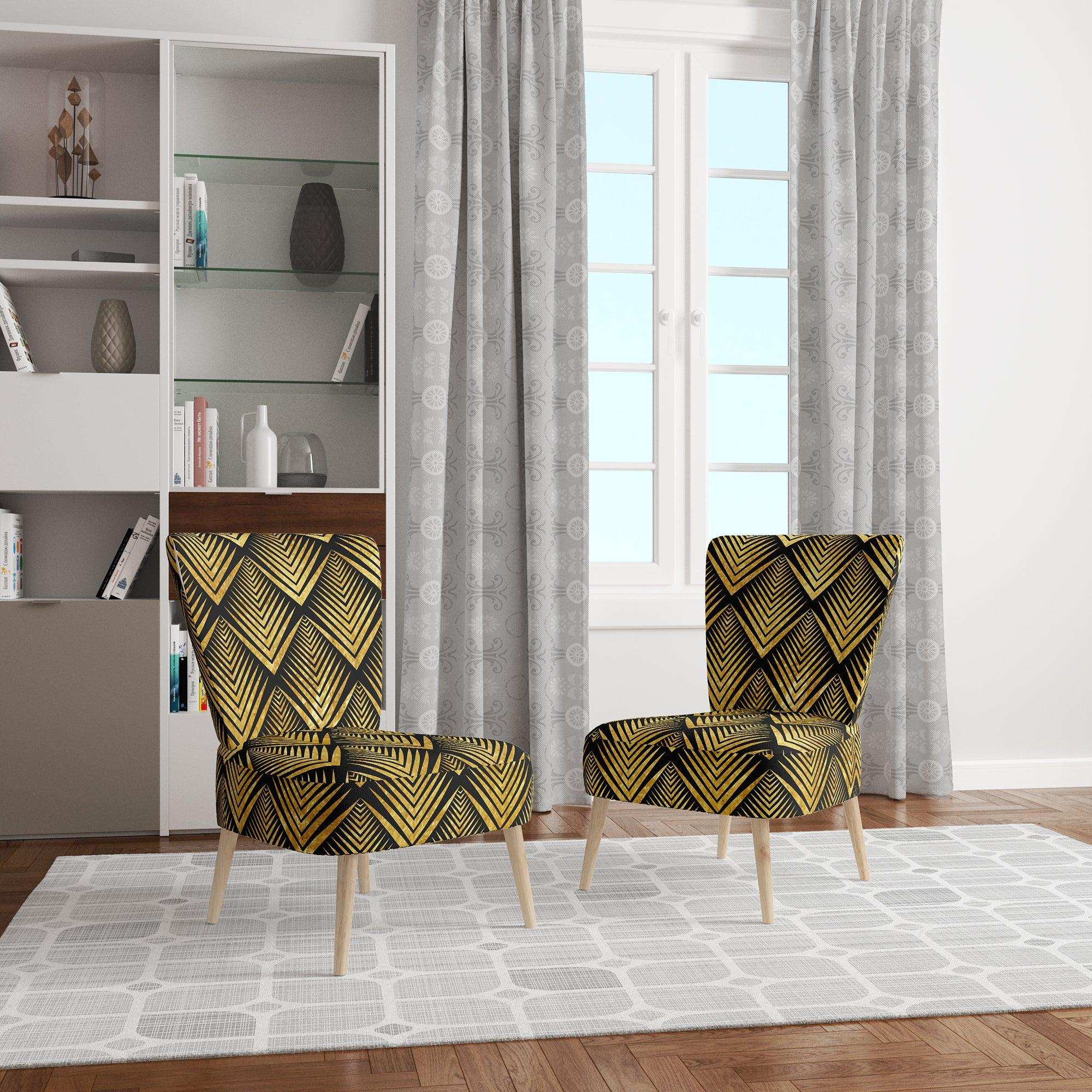 Deco Seal pattern Mid-Century Accent Chair