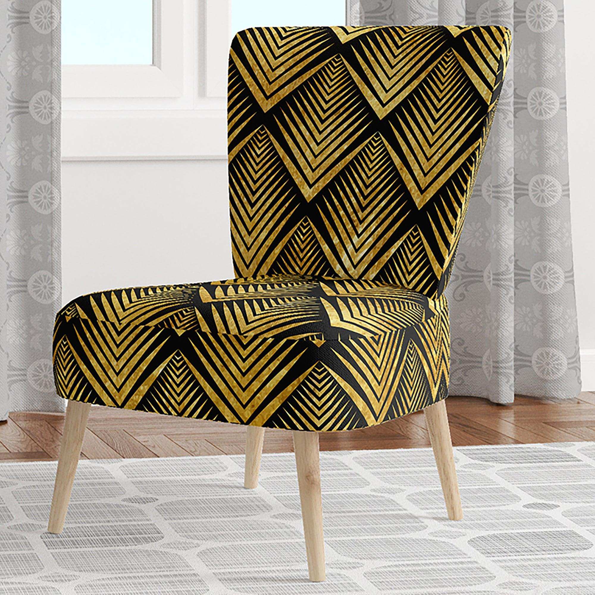 Deco Seal pattern Mid-Century Accent Chair