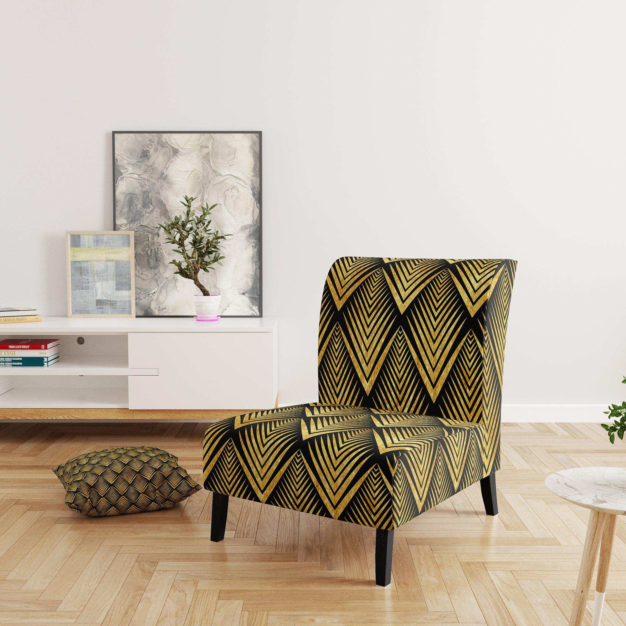 Deco Seal pattern Mid-Century Accent Chair