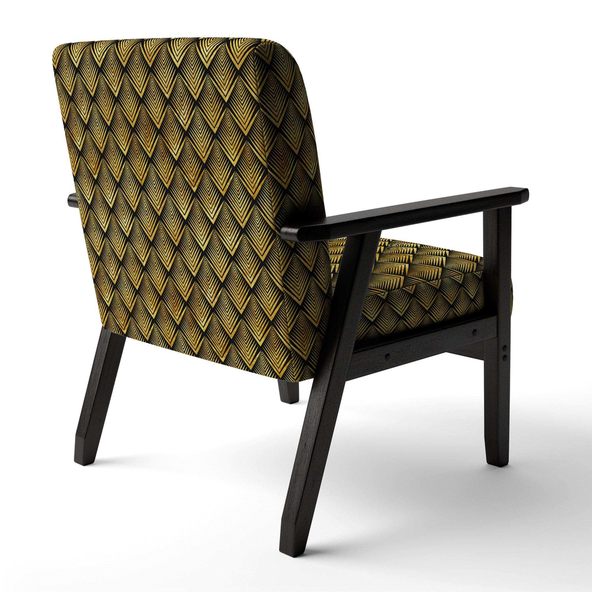 Deco Seal pattern Mid-Century Accent Chair