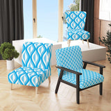 Retro Pattern Abstract Design VI Mid-Century Accent Chair